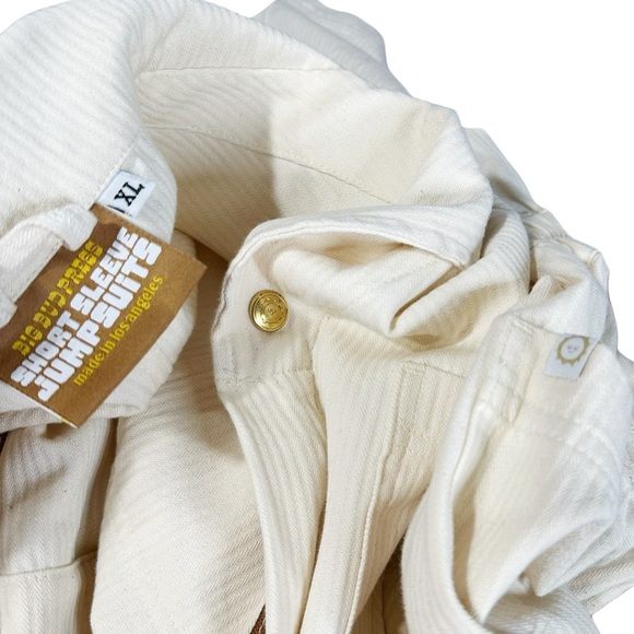 BIG BUD PRESS Heritage Short Sleeve Jumpsuit, Vintage Tee Off White, XL - Picture 10 of 11